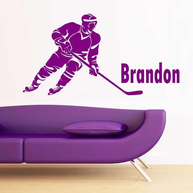 Playing-Hockey-Wall-Stickers-Home-Decor-Living-Room-Customized-Name-PVC-Sticker-On-Wall-Art-Decals