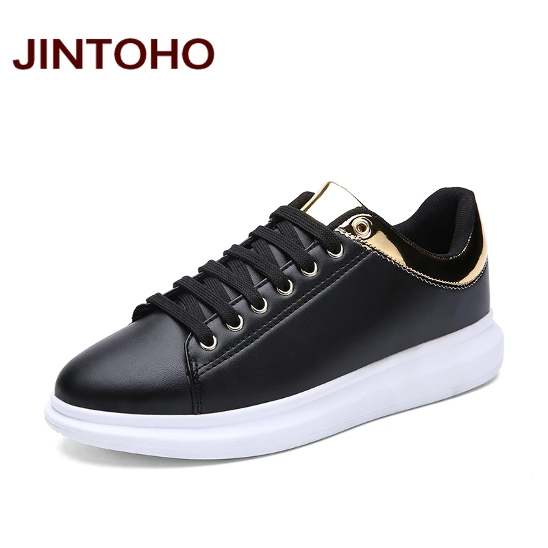 JINTOHO/брендовая дизайнерская мужская обувь; Повседневная модная мужская обувь; Zapatillas Glitte; кожаная обувь; Интернет-магазин - Цвет: hei se