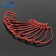 BlueSardine 50 шт. красный крючок для морской рыбалки рыболовный крючок Мягкие Приманки Крючки рыболовные снасти большие 5/0#-1