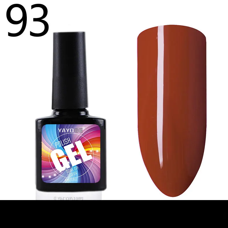 Гель-лак для ногтей led uv Гель-лак для маникюра 96 цветов 10 мл YAYOGE полуперманентный стойкий лак замачиваемый(73-96 - Цвет: 93