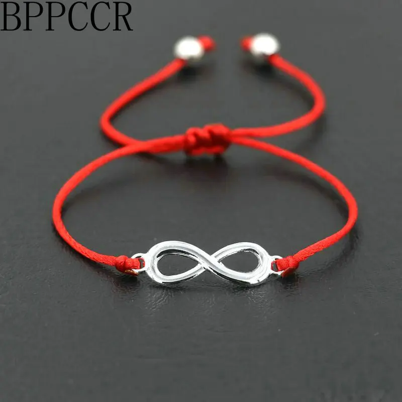 BPPCCR уникальный цифровой 8 чакра Бесконечность плетеные браслеты Bileklik черный красный веревка нить для мужчин женщин Pulseira Masculina