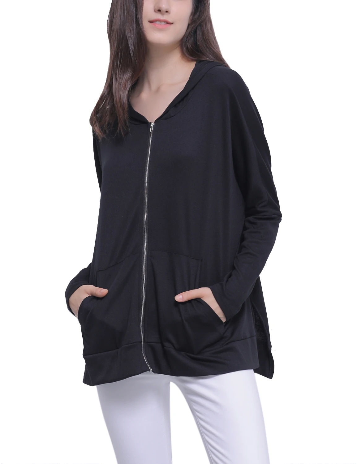 Side split hoodie women's Clearance