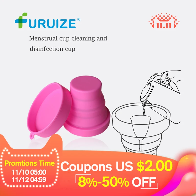 Menstrual Sterilizing Cup Collapsible Silicone Cup flexible to clean Menstrual Cup Recyclable Camping Foldable Sterilizer Cup