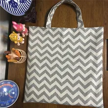 YILE хлопок лен экологический многоразовый сумка шоппер Tote печать зигзаг волна 17410-1