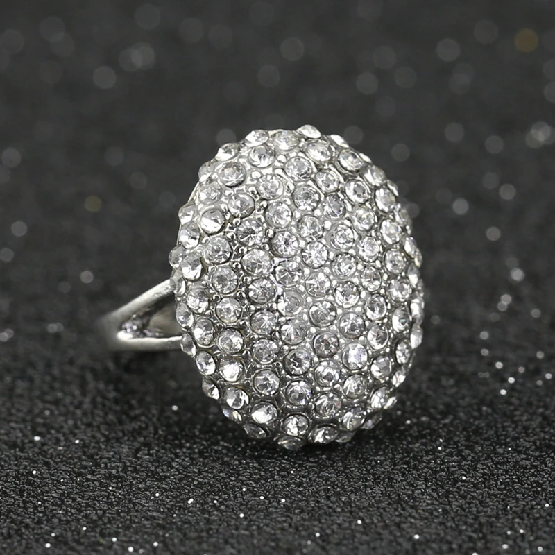 Кольцо с кристаллами фианита серебряного цвета|fashion rings|ring fashionring wholesale |