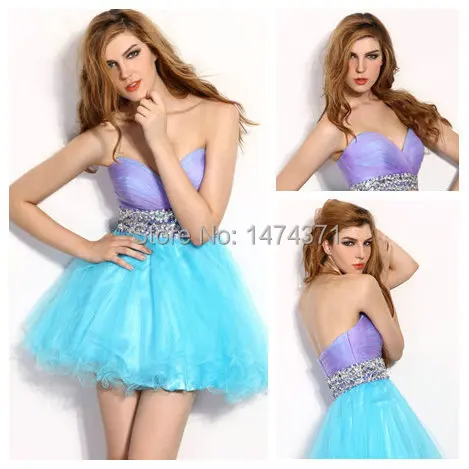 Free shippingSexy Sweetheart Beaded Belt Colorful Short Dresses for Graduation Backless Homecoming Gowns 2014 New Arrival | Свадьбы и