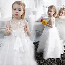 Коллекция года, роскошные платья с цветочным узором для девочек на свадьбу Vestido De Noiva, без рукавов, с оборками, трапециевидной формы, с бантом