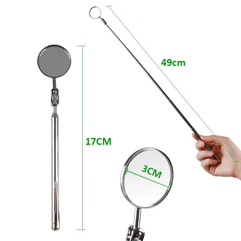 

Telescoping Inspection Round Mirror Automotive Telescopic Detection Lens Extending Car Angle View Pen Hand Tool Sets