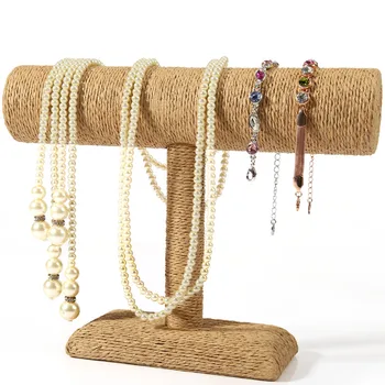 

New Fashion Hemp Rope Hand-made Bracelets Display T-bar Pendant, Necklace Display Stand Jewelry Display Holder