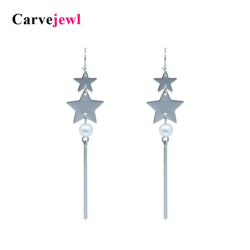 Carvejewl Висячие серьги двойные звезды стандартные для женщин ювелирные изделия
