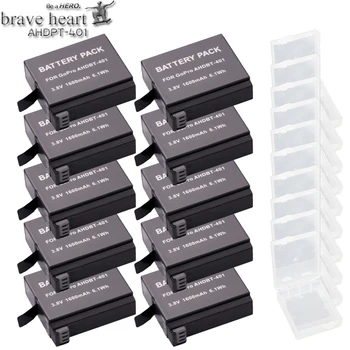 

brave heart Wholesale 10x 1600mAh hero4 bateria Gopro 4 Camera battery gopro go pro hero 4 Battery for GoPro GoPro Hero4 camera