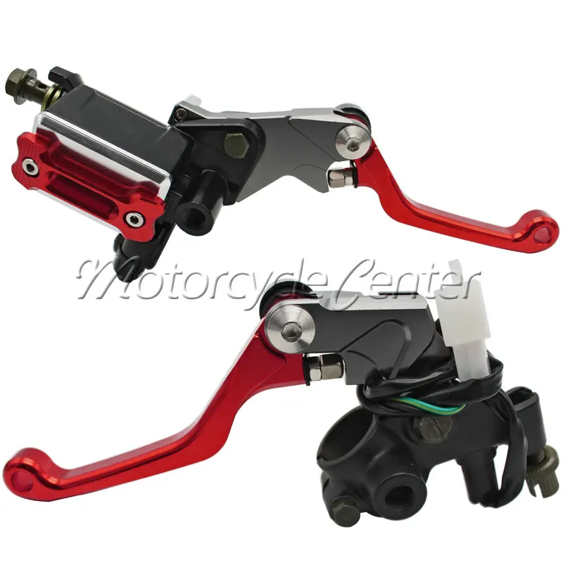 

7/8" 22mm Motorcycle Brake Hydraulic Master Cylinder Reservoir Levers For Honda CRF 150R 250R 450R 250X 450X 230F 250L 250M Red