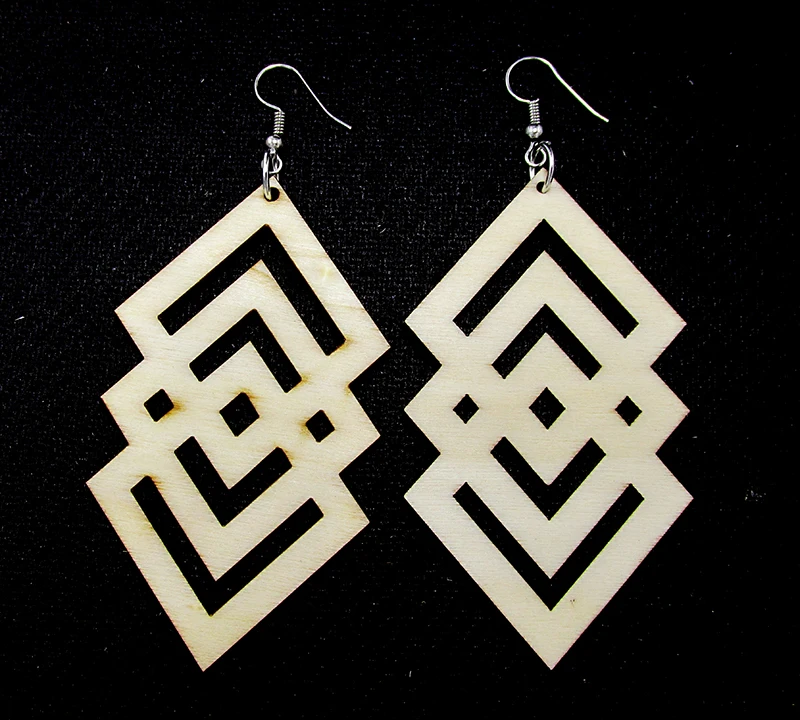 5 пар/лот незаконченная Тройная прямая деревянная серьга|wooden earrings|drop earringsearrings drops