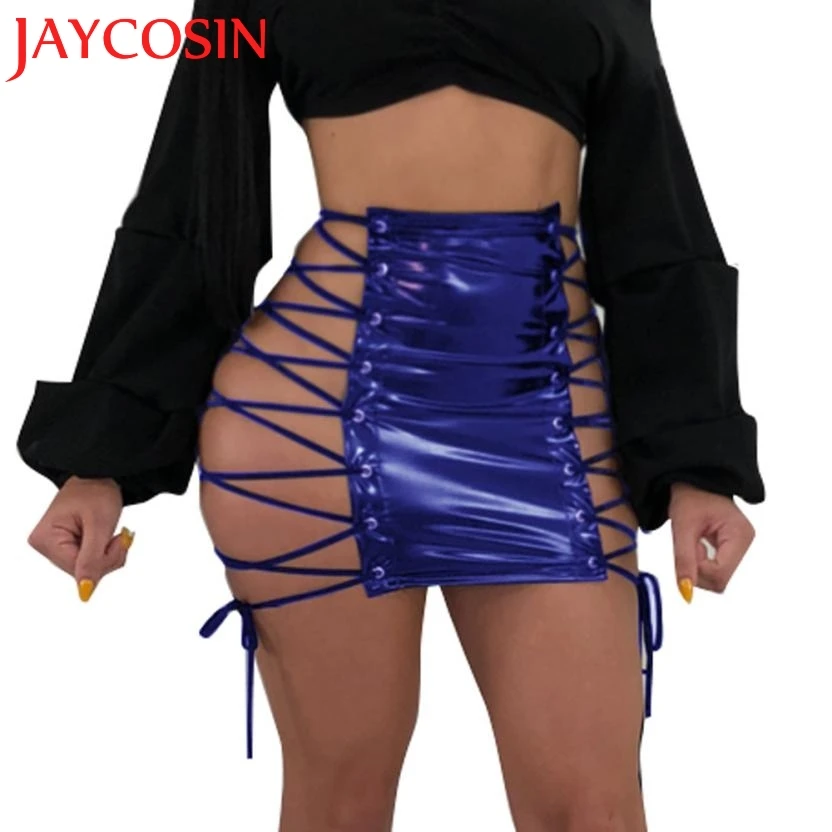 JAYCOSIN 2018 женская модная летняя кожаная сексуальная бандажная Униформа с высокой