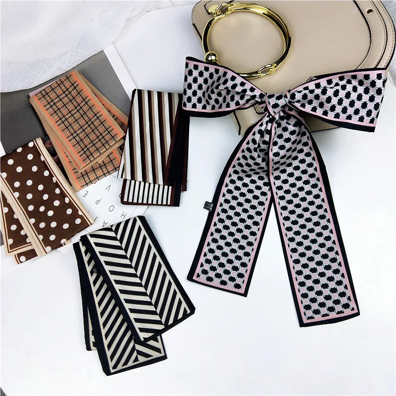 

New Design Silk Scarf Female Hundred Strips Narrow Korean Scarf Decoration Literature Spring Autumn neck scarf for women scarves