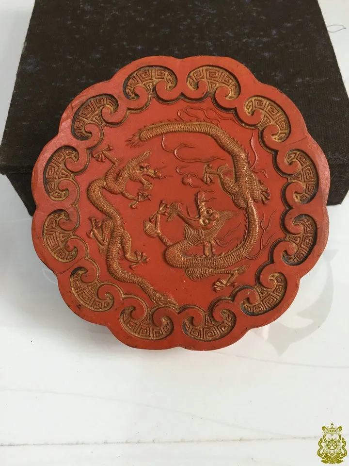 

Old Vermilion Ink Stick 2 Dragon Lao Mo For Collection Ink stick Chinese Traditional Vermilion Ink Stick Solid inks Hui Mo