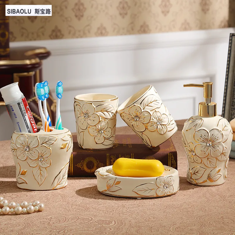 

Bathroom set ceramic Lotion bottle Soap holder Soap dispener Holders for toothbrushes set Bathroom Products Bathroom fittings