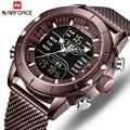 NAVIFORCE Top Luxus Marke Männer Sport Uhren Herren Voller Stahl Quarz Digitale Uhr Mann Wasserdichte Armbanduhr Relogio Masculino auf