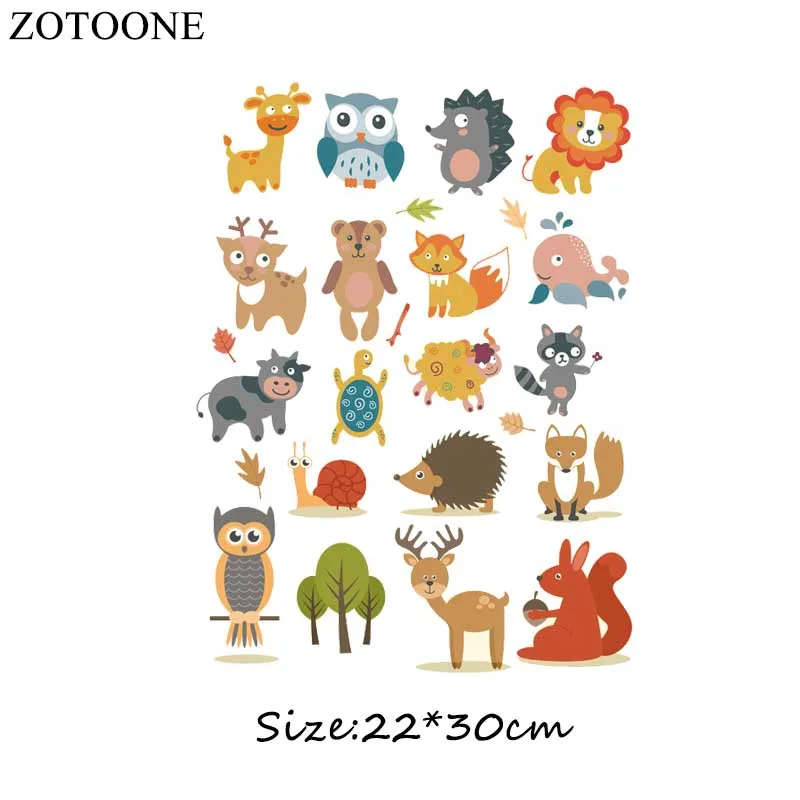 ZOTOONE Cartoon Animal Patches Set A-level Washable DIY Accessory Decoration Clothes Iron-on Transfers Patches Gift for Kids D ZOTOONE Cartoon Animal Patches Set A-level Washable DIY Accessory Decoration Clothes Iron-on Transfers Patches Gift for Kids D