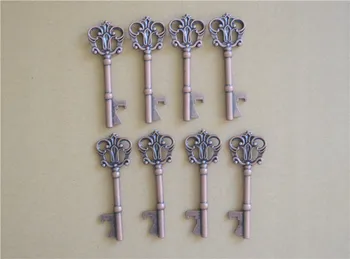 

Free Shipping 100pcs/lot New Design Creative Wedding Favors Party Back Gifts Antique Copper Skeleton Key Beer Bottle O