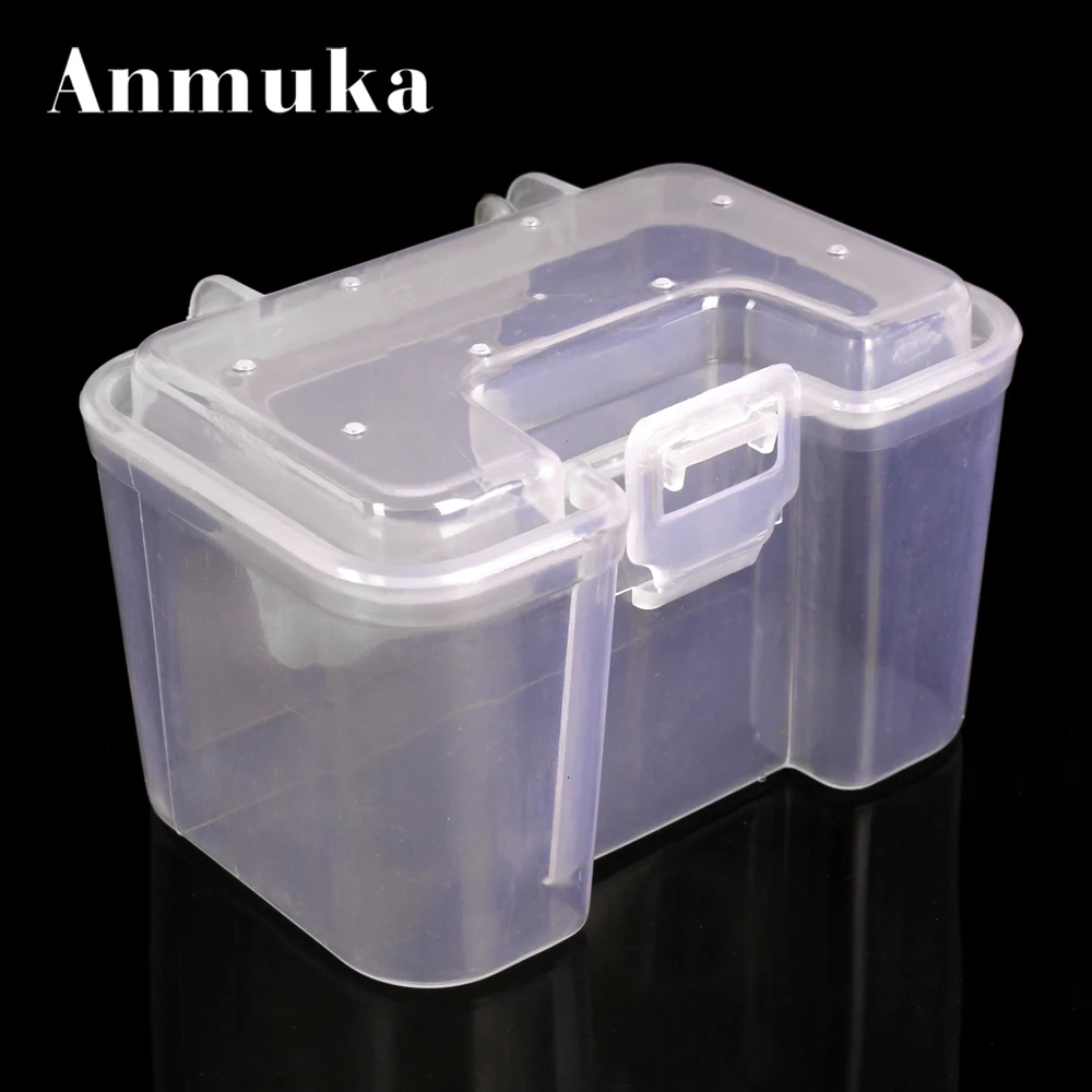 Anmuka plastic fishing lure box 10*7*6cm 50 grams bloodworm box bait