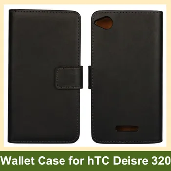 

Newest Genuine Leather Wallet Flip Cover Case for hTC Desire 320 with Card Slot Holder Free Shipping