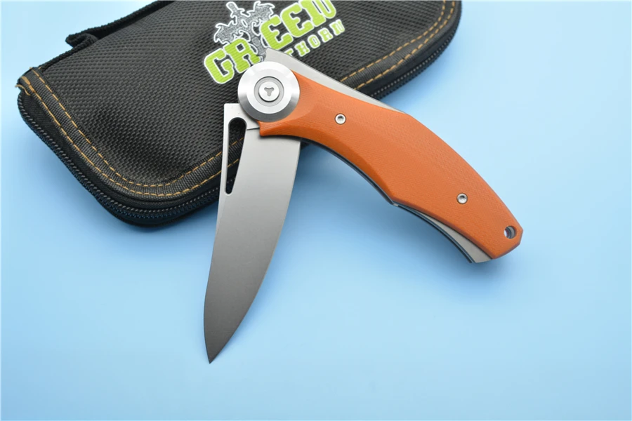 Складной нож D2 blade G10 охотничий карманный зеленого цвета с ручкой для выживания