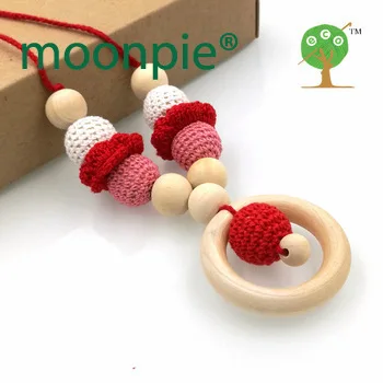 1 pc sale Retail 3 color new-born baby ready gift with box Crochet Nursing Necklace Teething toy Trolley decoration EN06
