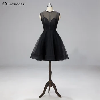 

CEEWHY A Line Little Black Dress Short Prom Dresses 2019 Robe Cocktail Dresses Graduation Dresses Vestidos de Fiesta