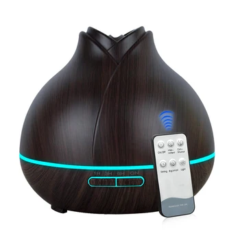 

400ml Wood Grain Aroma Essential Oil Diffuser Ultrasonic Air Humidifier purifier with LED Lights for Office Home Bedroom