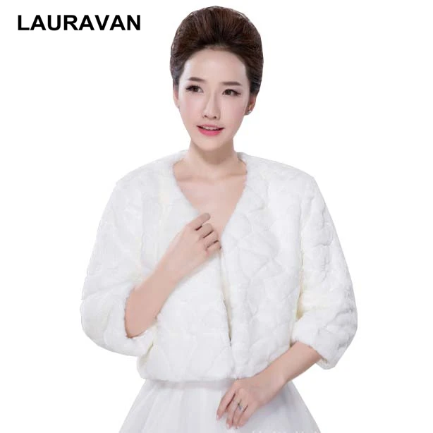 

Hot Bolero Women Faux Fur Stoles Sleeve Evening Prom Party Outerwear Coat sleeved Bridal Capes Winter Wrap Wedding Jackets cape