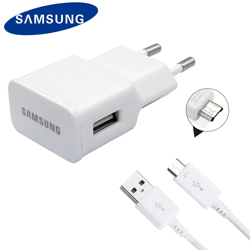 

Original Samsung Galaxy S2 S3 S4 Charger Note Note 2 Mega Alpha Travel Adapter Charger 5.0V&2.0A 1m USB Cable