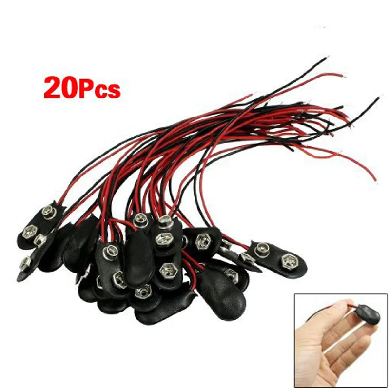 

New 20 Pcs 9 v Battery Button Battery Buckle Clip Connector Holder Cable BS