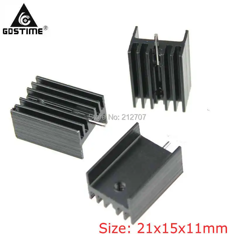

100 Pieces/lot Gdstime 21x15x11mm DIY Cooling Aluminum Heat sink TO-220 TO220 Heatsinks