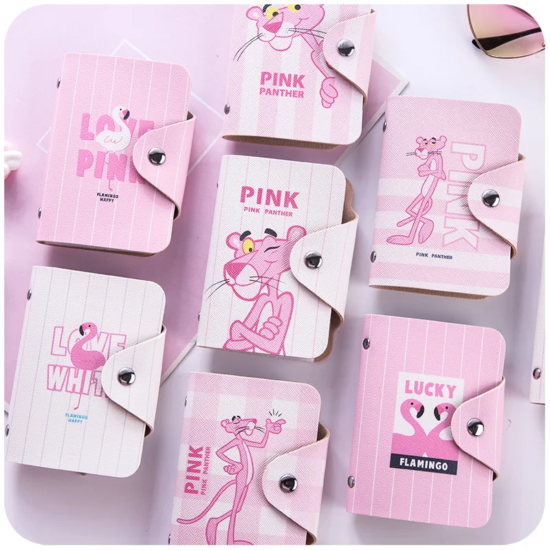 

Flamingo Unicorn Credit Card Holder Portable Women PU Business CardHolder Girls Cute Cartoon Print ID Card Wallet Case 20 Bits