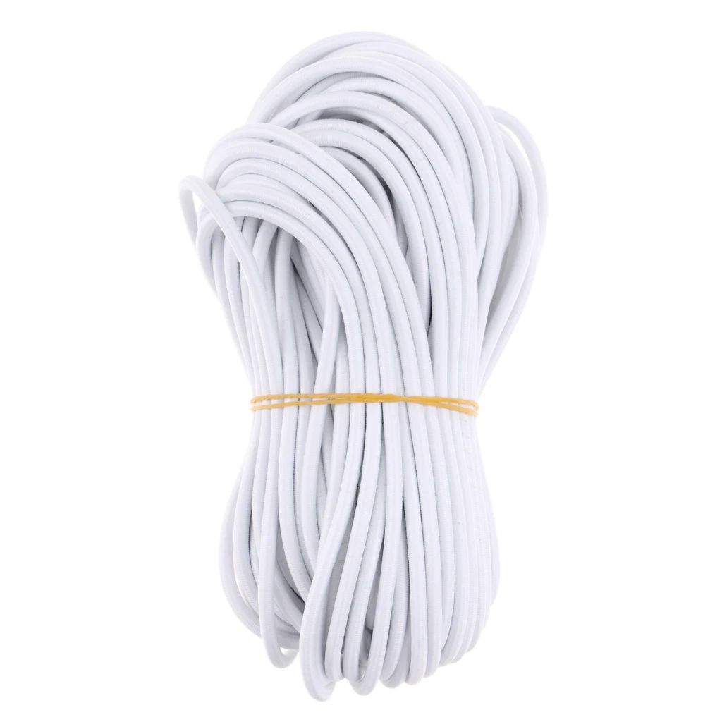 5mm White Heavy Duty Elastic Flexible Round Rubber Bungee Rope Shock Cord Stretch String Tie Down , Repair, Replacement, Outdoor