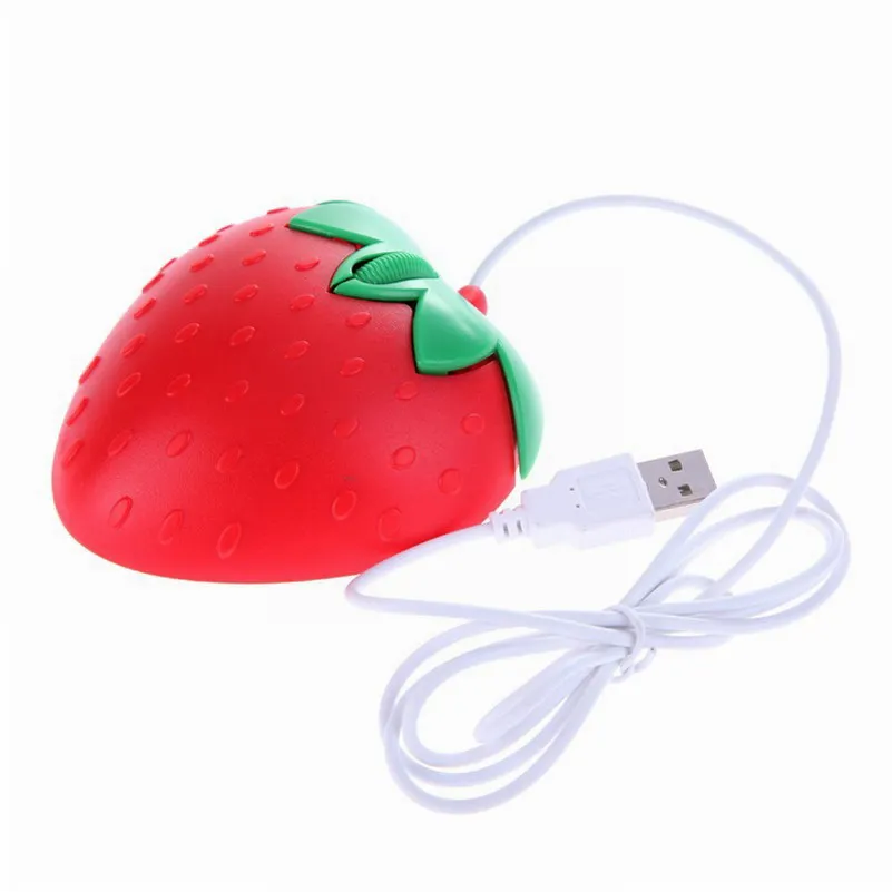 

New LED Sweet Red Strawberry Fruit Gift USB Optical Mouse Mice For Computer PC Desktop