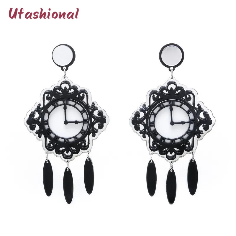 

Statement Accessories Long Drop Earrings Clock Pattern Acrylic Tassel Decoration Zinc Alloy Big Dangle Earring Aliexpress