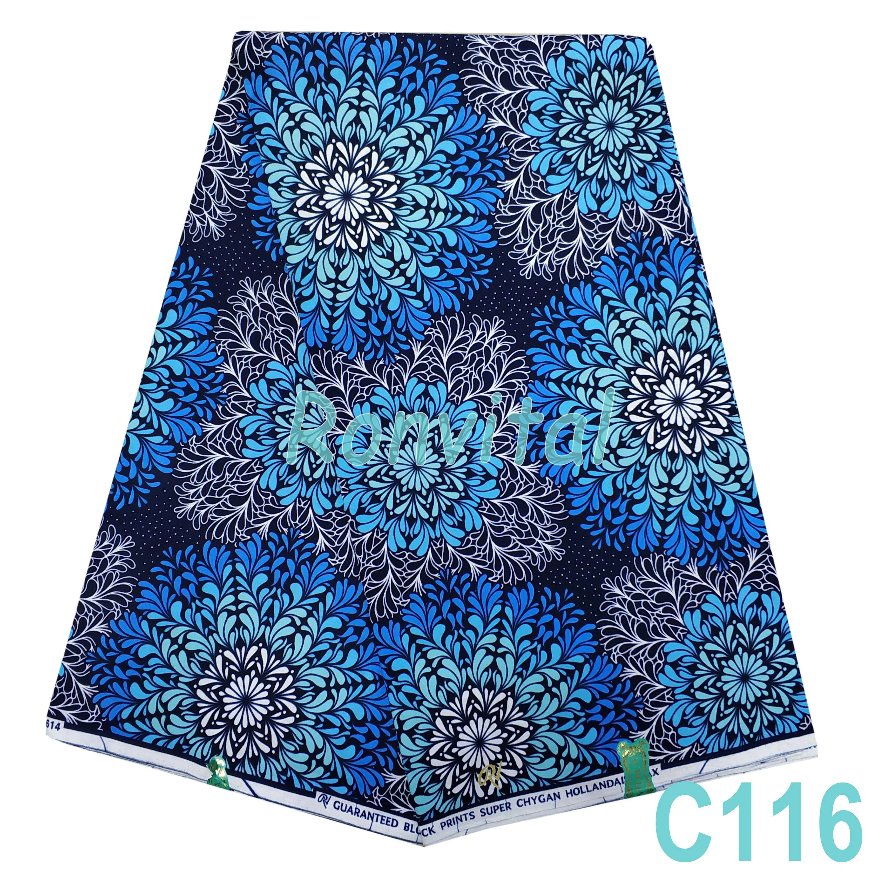 

RONVITAL CHYGAN WAX HIGH QUALITY 100% COTTON PRINT MATERIAL DIY FABRICS 6YARDS/LOT FREE SHIPPING C116
