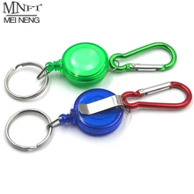 MNFT 2Pcs Fly Fishing Tool Zinger Retractor Stopper Holder Pin on Retractable Reel Badge Holder Key Chain Nylon Cord