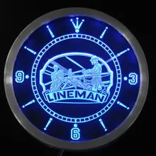 Nc0391 Lineman Декор Бар Пиво подарок неоновый знак светодиодный настенные часы