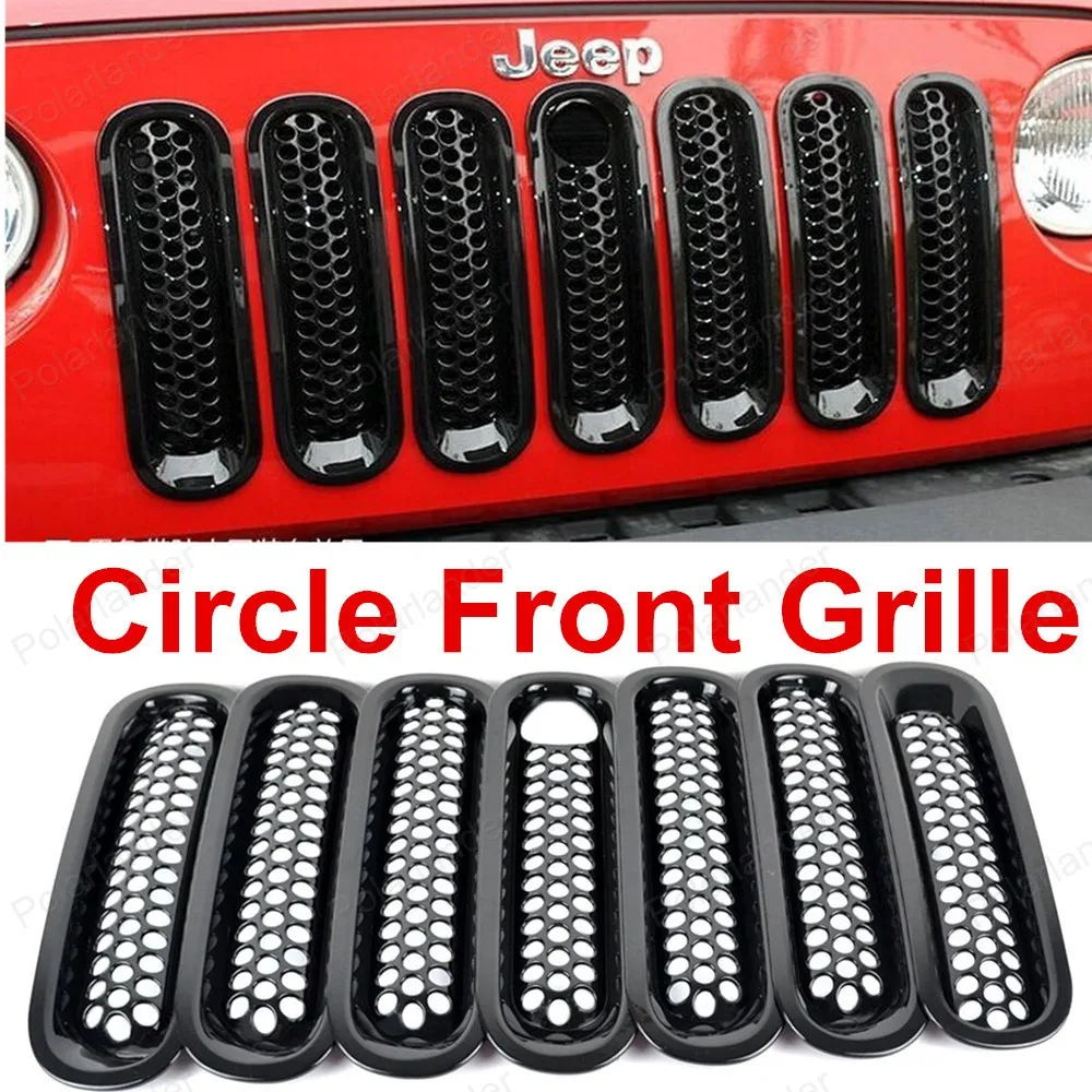 Areyourshop Rejilla de malla 3D con bloqueo frontal de acero para JK Wrangler 2007-2016