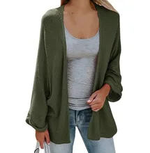 2019 autumn and winter women's sweater knit cardigan Long paragraph Bat sleeve thin knit cardigan apricot lace up detail knit long sweater cardigan
