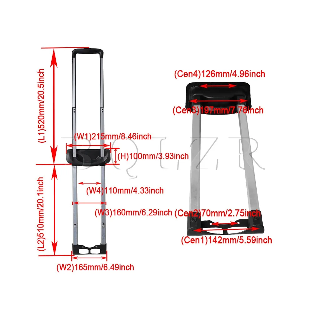 BQLZR 51 см длина чемодан для путешествий телескопическая ручка G043 запасная часть для 20 дюймов дорожная выдвижная ручка чемодан