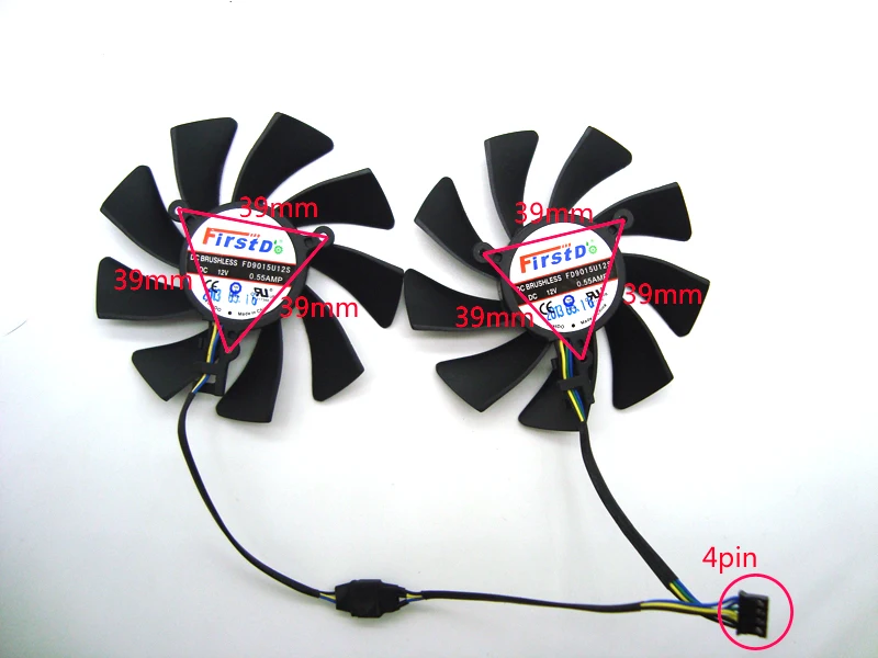 FreeShippin 85 мм FD9015U12S 4Pin DC 12 V Вентилятор охлаждения Замена для XFX HD7950 HD7970 7950 Dual-X