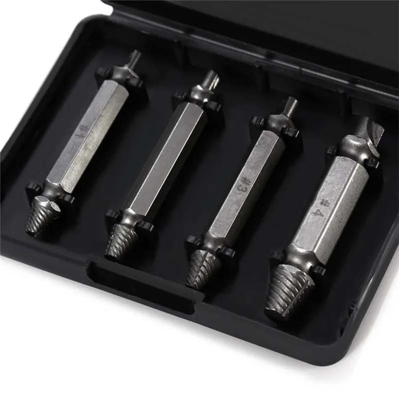 4pcsset Screw Extractor 2 Side Alloy Steel Remover Bolt Stud Drilling Bit (3)