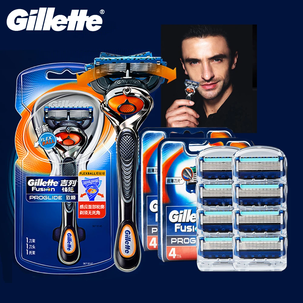 

Gillette Fusion Proglide Razors Flexible Shaving Machine Washable Shavers for Men Facial Hair Remover 1 Holder With 1 blades