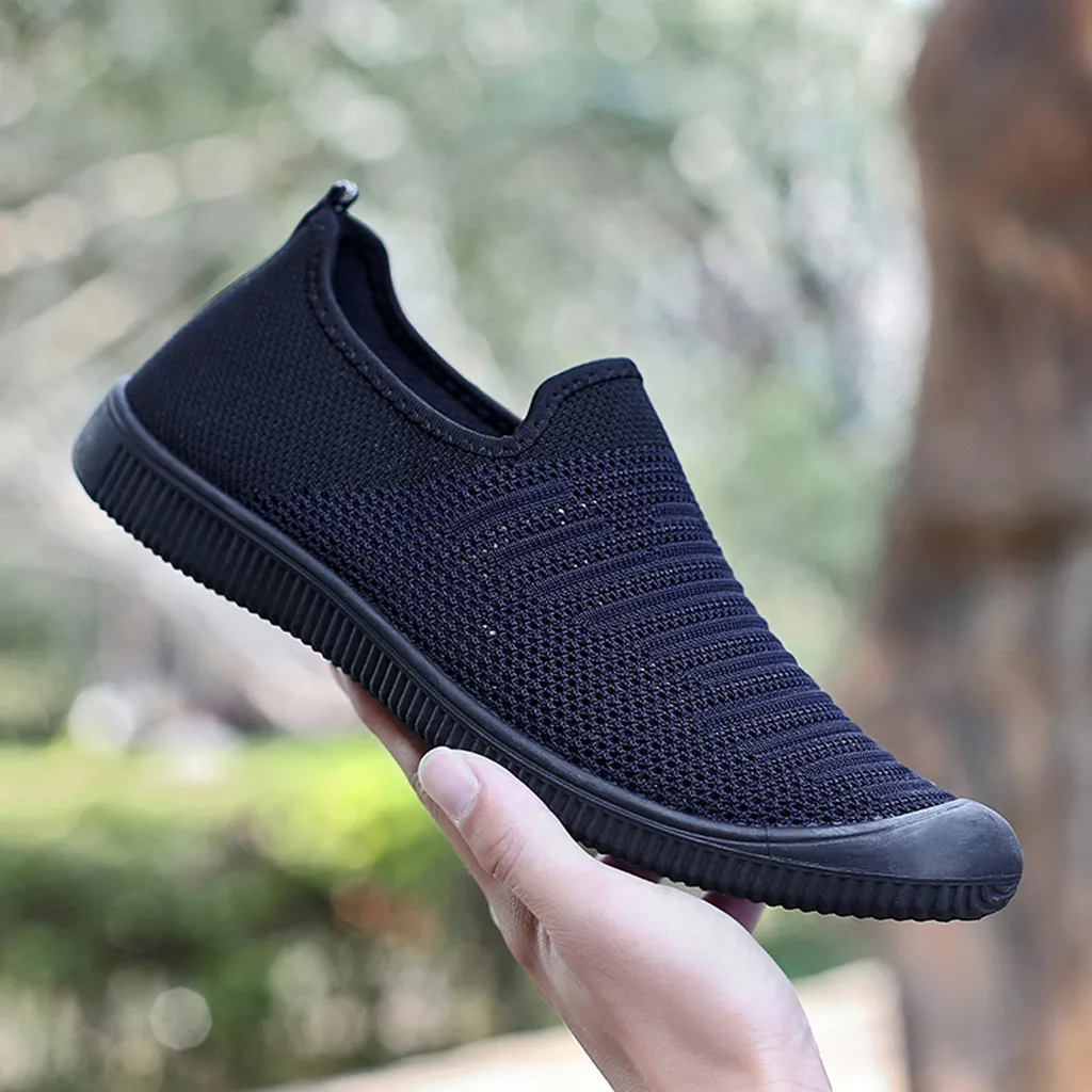 SAGACE повседневная обувь из неискусственной кожи, легкие воздухопроницаемые кроссовки, мужская сетчатая Тканевая обувь старого Пекина, обувь для бега 19Apl15 - Цвет: Синий
