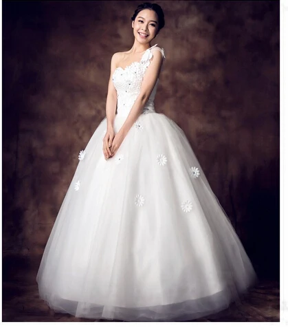 2014 sexy white/ivory one shoulder wedding dress bridal custom size | Свадьбы и торжества