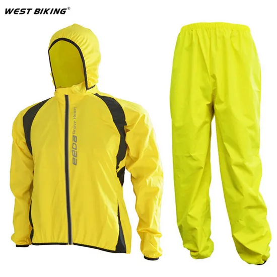 EEDA, красивая велосипедная куртка, велосипедные штаны, для улицы, для велоспорта, дождевик, майки, дорожный, MTB, непромокаемые, для велоспорта, дождевые куртки, набор для мужчин - Цвет: Light yellow